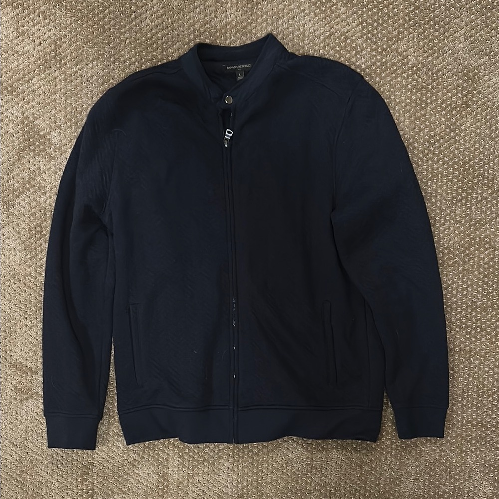 Banana Republic Blue Bomber Jacket Varsity Style